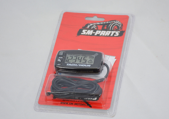 Счетчик моточасов/тахометр (подсветка, смен. батарея) SM-PARTS  SMP-032R черный pitbikemarket.ru