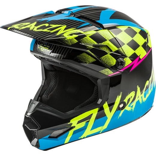 Шлем детский (кроссовый) FLY RACING KINETIC SKETCH ECE синий/Hi-Vis желтый/черный/розовый   YL pitbikemarket.ru