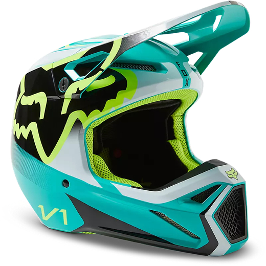 Мотошлем Fox V1 Leed Helmet (Teal, S, 2023 (29657-176-S)) pitbikemarket.ru